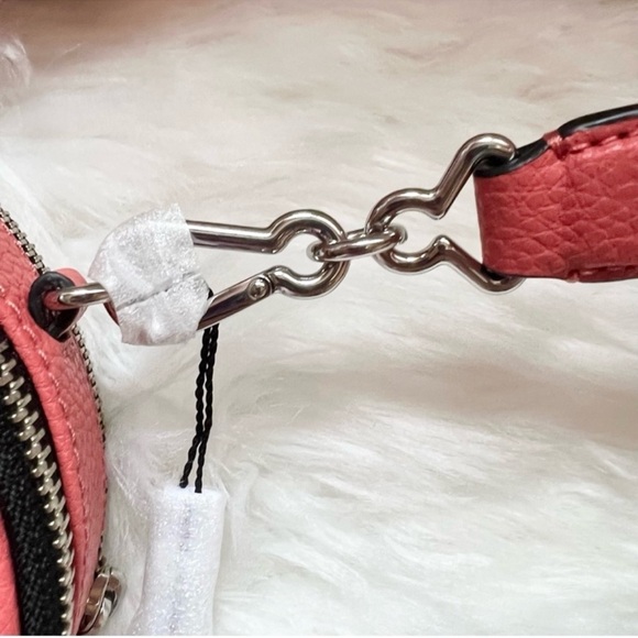 New! MARC JACOBS Logo The Rewind Leather Crossbody Bag in Salmon Pink - Picture 13 of 14